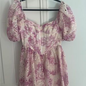 Bardot Pink and Cream Floral Dress